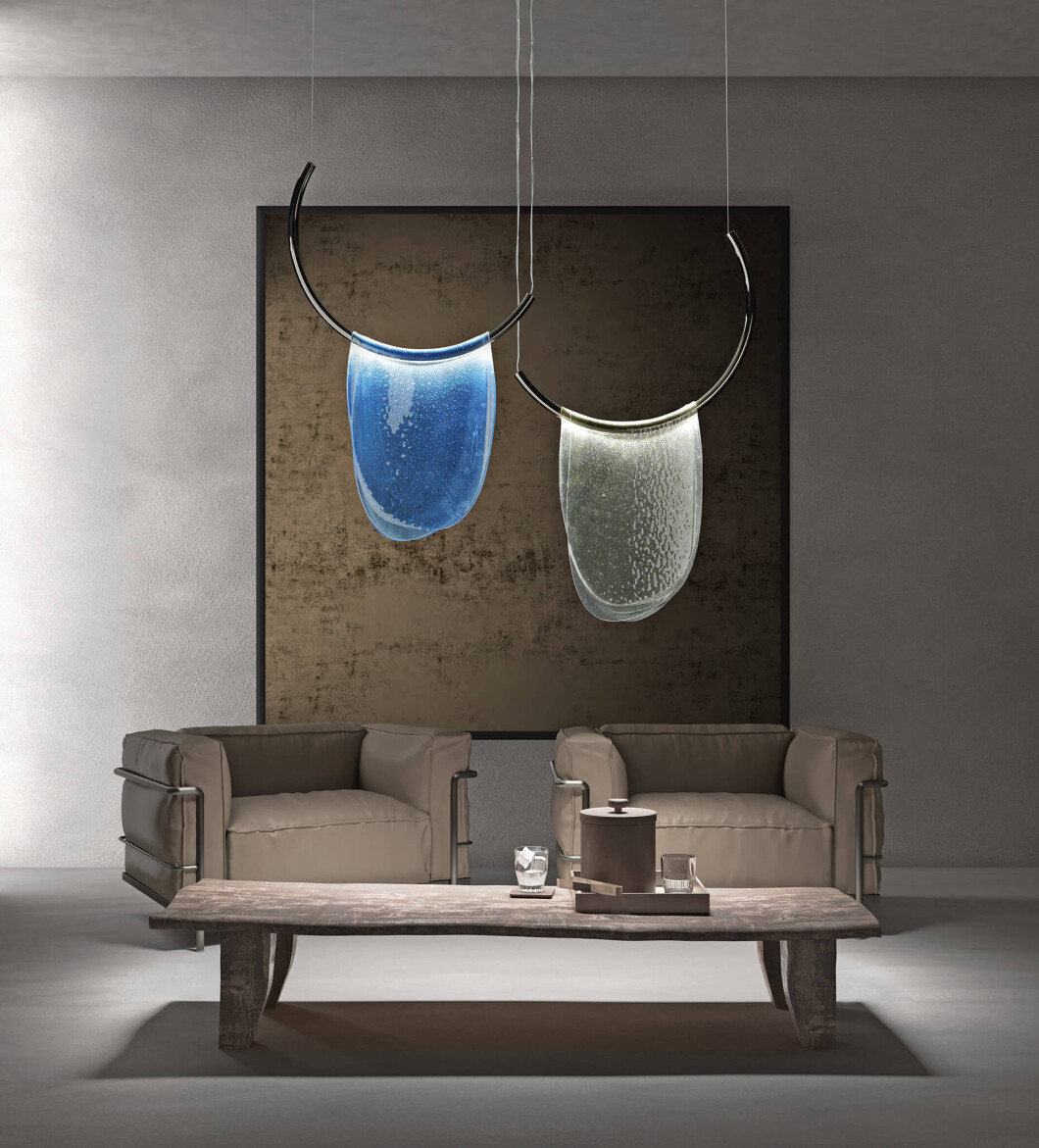 Modern lounge with artistic lighting